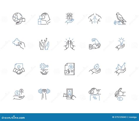 Hand Gesture Outline Icons Collection Gesticulating Waving Pointing