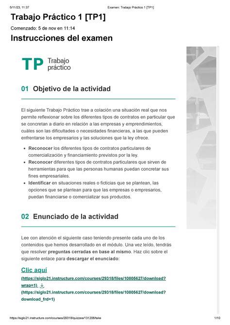 Examen Trabajo Práctico 1 TP1 97 Trabajo Práctico 1 TP1