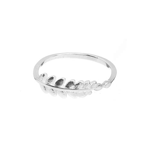 Anillo Pluma Anillos Ajustables De Plata El Arkon