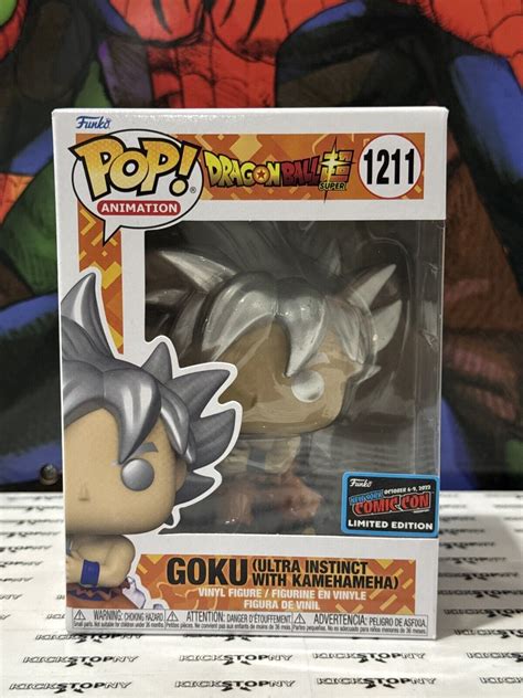 Funko Pop 1211 Goku Ultra Instinct Kamehameha Dragonball Nycc Official Sticker Ebay