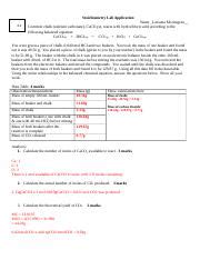 Chalk Lab Stoichiometry Docx Stoichiometry Lab Application Name