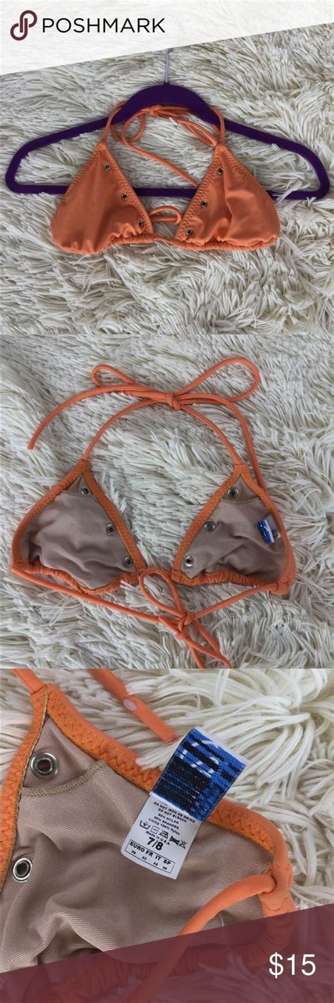 Orange Keyhole Bikini With Belt Buckle Bottoms Keyhole Bikini Bikinis Belt Buckles