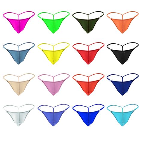Pcs Sexy Mens Thin Ice Silk Thongs Mini Bikini T Back Underwear G String Tangas Ebay