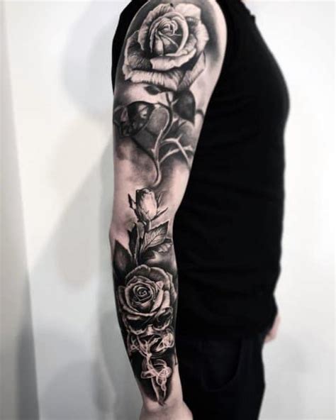 50 Badass Rose Tattoos For Men Flower Design Ideas