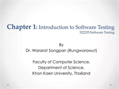 PPT Chapter 1 Introduction To Software Testing 322235 Software