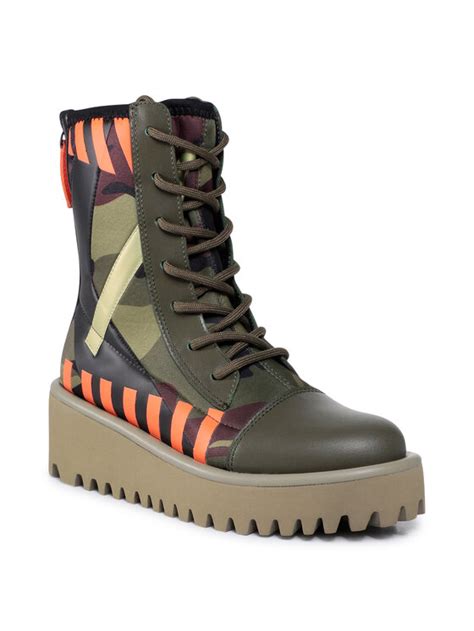 United Nude Botki Combat Calli 1057265890 Zielony Modivo Pl