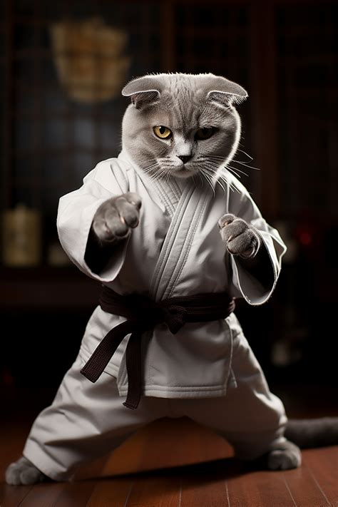 Feline Fighter: The Karate Cat's Journey | Gato guerreiro, Feliz ...