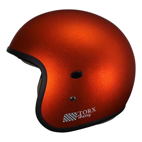 Casque jet Torx Harry Glitter orange mat Casque vintage sur La Bécanerie