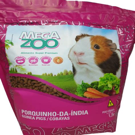 Comida Para Porquinho Da India - Ração Megazoo Para Porquinho Da India 1,2kg Alimento Extrusado Super ...