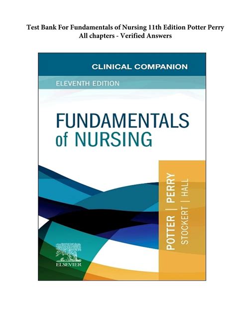 Solution Test Bank For Fundamentals Of Nursing Th Edition Potter