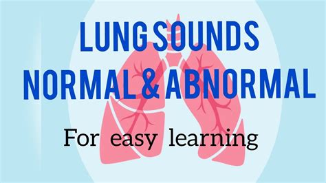 Normal And Abnormal Lung Sounds Youtube