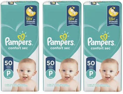 Kit Fralda Pampers Confort Sec Mega P Unidades Cada Fralda