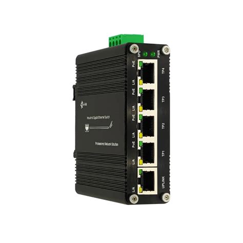 Industrial 5 Ports Gigabit Passive PoE Switch For 24V Output 4x10 100