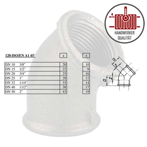 Temperguss Gewindefitting Schwarz Winkel Ig X Ig Zoll Typ