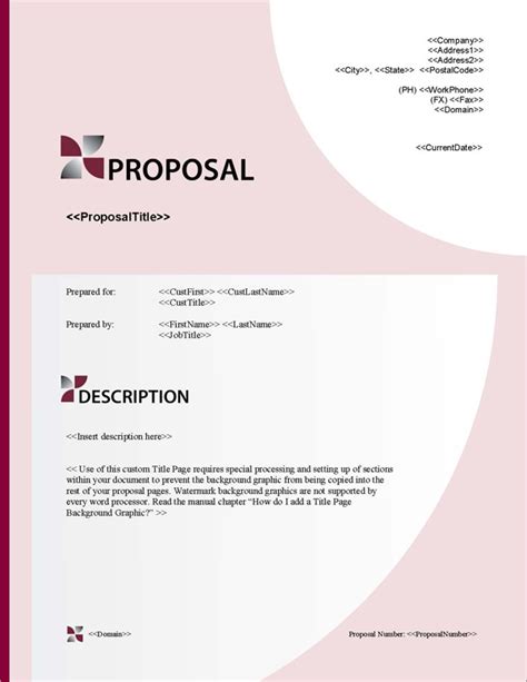 Title Page For Business Proposal