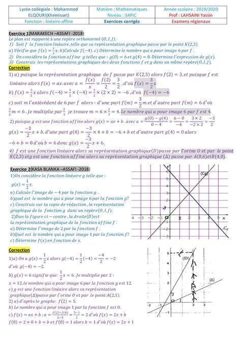 Devoir Maison Maths 3eme Fonction Linéaire Ventana Blog