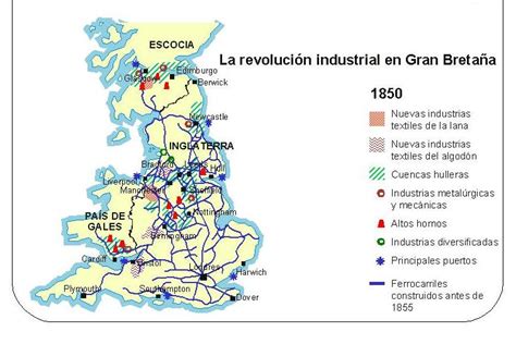 historiastm Mapa Revolución Industrial en Gran Bretaña