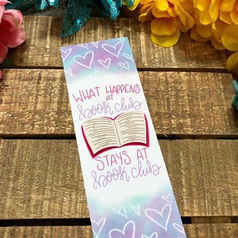 Book Club Bookmark What Happens At Book Club Stays At Book Club Matte