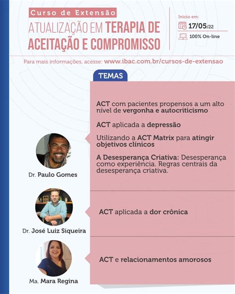 Atualização Em Terapia De Aceitação E Compromisso Ibac