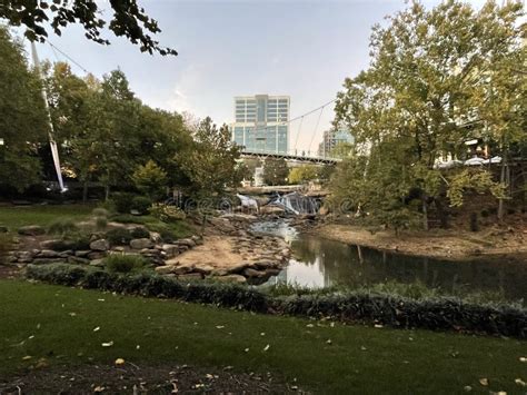 The Reedy River Flowing Through Falls Park In Greenville Sc Editorial