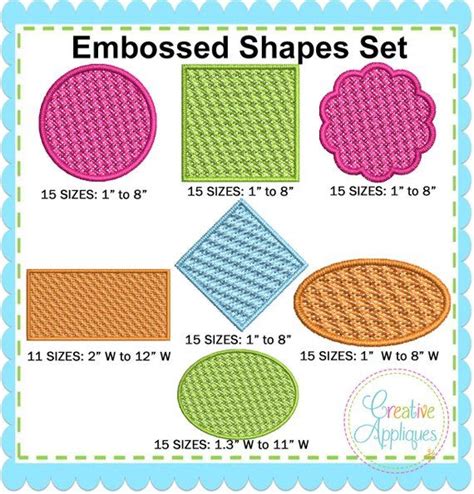 Embossed Monogram Frame Set Digital Machine Embroidery Design 71 Sizes