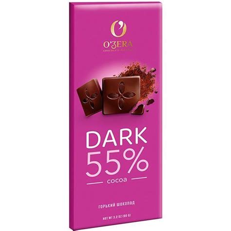 OZera шоколад горький Dark 55%, 90 гр, 18 штук - купить с доставкой по ...