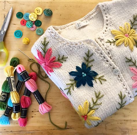 My Embroidered Sweater Project In With Images Embroidery