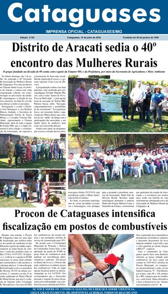 Jornal Cataguases De Julho De Prefeitura Municipal De