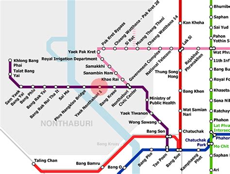 Yaek Nonthaburi 1 station map - Bangkok metro