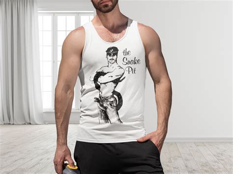 Snake Pit Gay Bar Tank Top Vintage Leather Club Shirt Retro Queer Tee Vintage Illustration