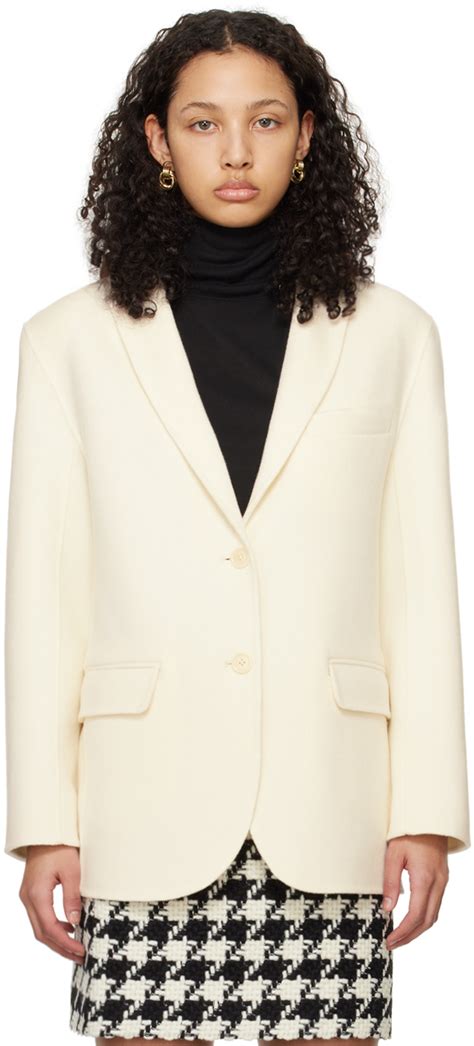 Anine Bing White Quinn Blazer Ssense