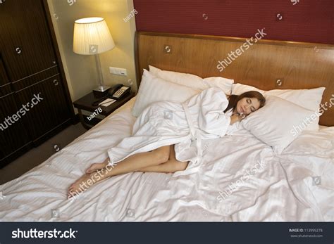 Beautiful Brunette Woman Bed Stock Photo Edit Now