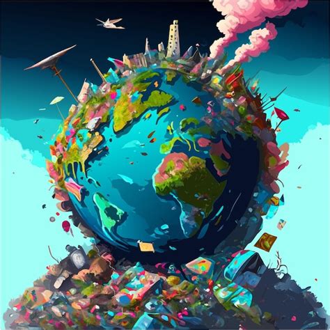 Premium Vector | The urgency of environmental art pollution illustrated