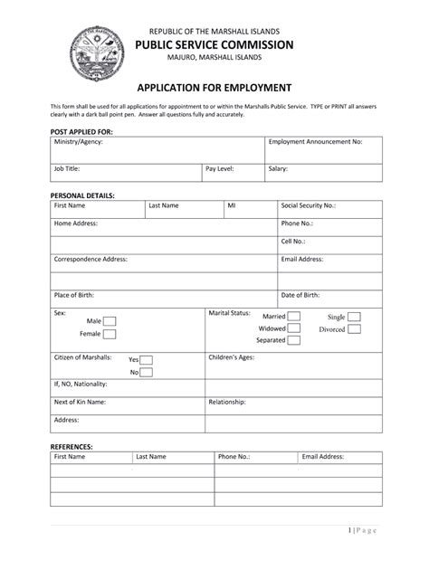 Psc Employment Application Form Fill And Sign Printable