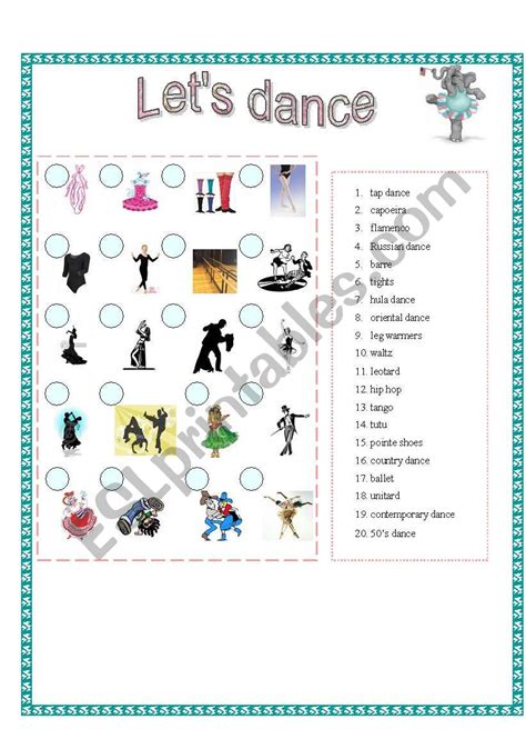 4 SKILLS Lets Dance ESL Worksheet By Sickgeo F