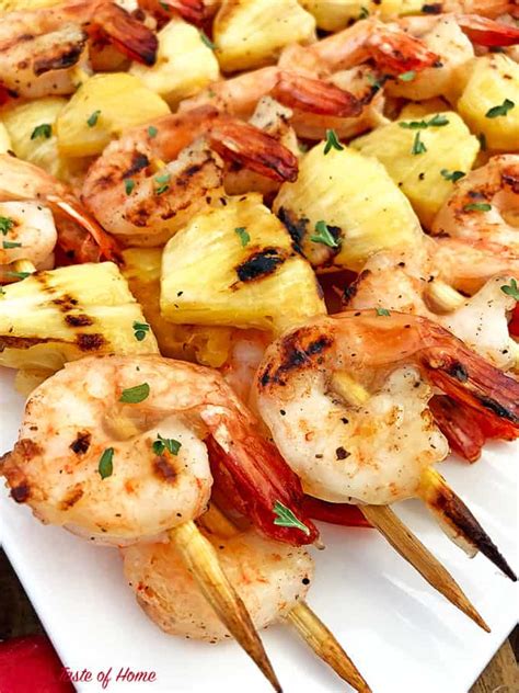 Easy Grilled Hawaiian Shrimp Kabobs Recipe With Pineapple