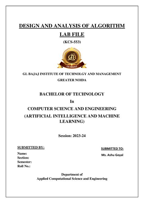 DAA And DBMS Merged DESIGN AND ANALYSIS OF ALGORITHM LAB FILE KCS