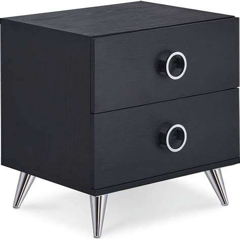 Bowery Hill 2 Drawer Nightstand In Black Walmart