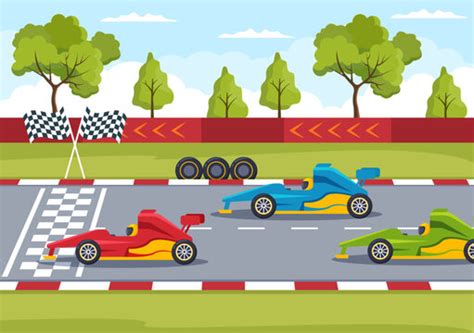 Car Racetrack Cartoon Backgrounds