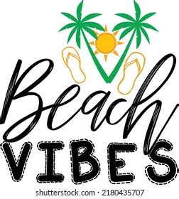 Beach Vibes Svg Cut File Stock Vector Royalty Free