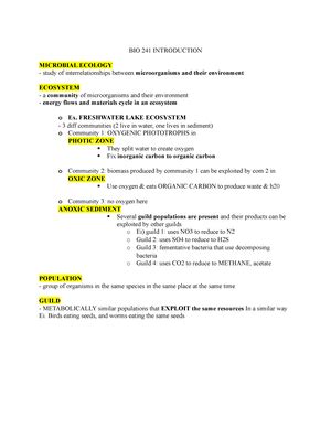 Biol Notes Biol Lecture Notes Table Of Contents Lecture