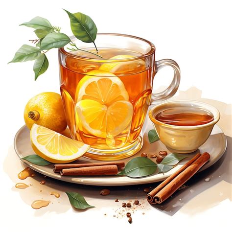 Premium AI Image Art Watercolor Of Hot Toddy Drink A Comforting Blend Of Whiskey Creative