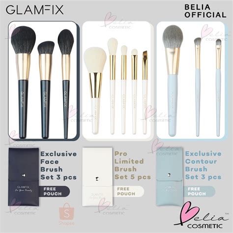 Jual BELIA GLAMFIX Pro Limited Brush Set 5pcs Exclusive Face Brush