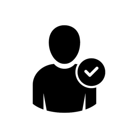 Premium Vector User Profile Sign Web Icon With Check Mark Glyph User