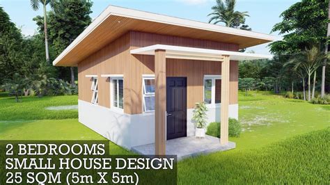 Small House Design 25 Sqm Bamboo Wall And Concrete 2 Bedrooms Youtube