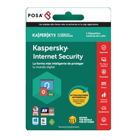 Kaspersky Internet Security 1 Dispositivo 1 Año Tarjeta De Activación