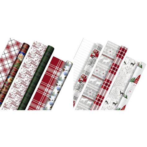 Hallmark Reversible Christmas Wrapping Paper Rolls Sq Ft Ttl