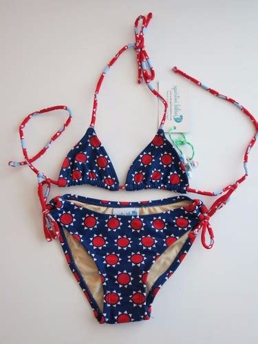 Squirtini Nordstrom Girl S 10 Sunny Blue White Red Abby 2 Pc Bikini