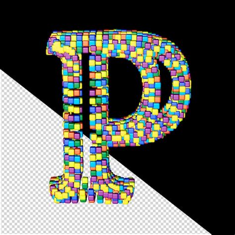 Lettres Color Es De Petits Cubes Lettre P Psd Premium