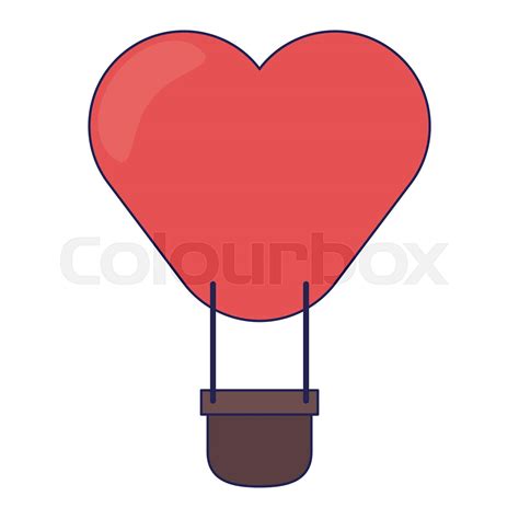 Hot Air Balloon Heart Shaped Stock Vector Colourbox